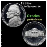 1984-s Proof Jefferson Nickel 5c Grades GEM++ Proo