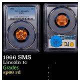 1966 SMS Lincoln Cent 1c sp66 rd PCGS