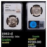 1982-d Kennedy Half Dollar 50c ms66 NGC