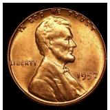 1957-p Lincoln Cent 1c Grades GEM+ Unc RD