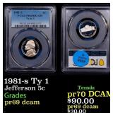 1981-s Ty 1 Proof Jefferson Nickel 5c pr69 dcam PC