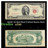 1953C $2 Red Seal United States Note Grades xf