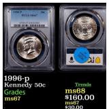 1996-p Kennedy Half Dollar 50c ms67 PCGS
