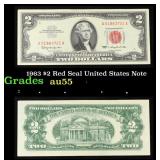 1963 $2 Red Seal United States Note Grades Choice