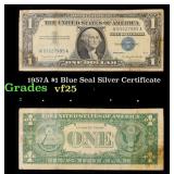 1957A $1 Blue Seal Silver Certificate Grades vf+