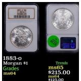 NGC 1883-o Morgan Dollar 1 Graded ms64 By NGC