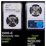 1996-d Kennedy Half Dollar 50c ms67 NGC
