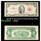 1953B $2 Red Seal United States Note Grades vf++