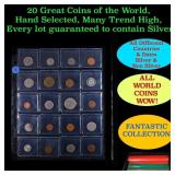 20 Great Coins of the World, hand selected, many t