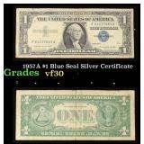 1957A $1 Blue Seal Silver Certificate Grades vf++