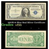 1957B $1 Blue Seal Silver Certificate Grades vf++