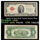 1928G $2 Red Seal United States Note Grades vf++