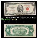 1953B $2 Red Seal United States Note Grades vf++