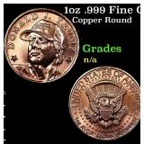 1oz .999 Fine Copper Bullion Round - Trump style G