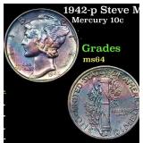 1942-p Mercury Dime Steve Martin Collection Rainbo