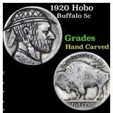 1920 Hobo Buffalo Nickel 5c Grades Hand Carved