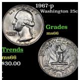 1967-p Washington Quarter 25c Grades GEM+ Unc