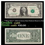 **Star Note** 1995 $1 Green Seal Federal Reserve N