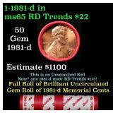 BU Shotgun Lincoln 1c roll, 1981-d 50 pcs Dunbar W
