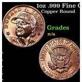 1oz .999 Fine Copper Bullion Round - Trump style G