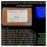 Original sealed box of 5x 1988 United States Mint