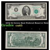 1976 $2 Green Seal Federal Reserve Note Grades Gem