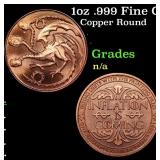 1oz .999 Fine Copper Bullion Round - Inflation Dra