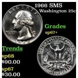 1966 SMS Washington Quarter 25c Grades sp67+