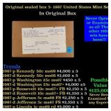 Original sealed box of 5x 1987 United States Mint