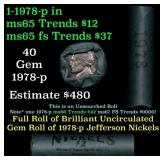 BU Shotgun Jefferson 5c roll, 1978-p 40 pcs Bank $