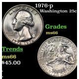 1976-p Washington Quarter 25c Grades GEM+ Unc