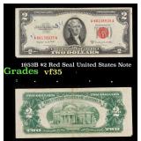 1953B $2 Red Seal United States Note Grades vf++