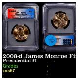2008-d James Monroe Presidential Dollar First Day
