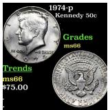 1974-p Kennedy Half Dollar 50c Grades GEM+ Unc