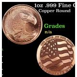 1oz .999 Fine Copper Bullion Round - Strength Free