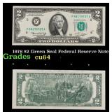 1976 $2 Green Seal Federal Reserve Note Grades Cho
