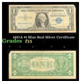 1957A $1 Blue Seal Silver Certificate Grades f+