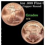 1oz .999 Fine Copper Bullion Round - Walking Liber