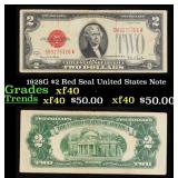 1928G $2 Red Seal United States Note Grades xf