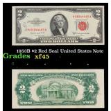 1953B $2 Red Seal United States Note Grades xf+