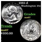 1981-d Washington Quarter 25c Grades GEM++ Unc