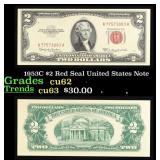 1953C $2 Red Seal United States Note Grades Select