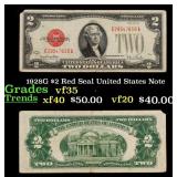 1928G $2 Red Seal United States Note Grades vf++