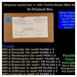 Original sealed box of 5x 1987 United States Mint