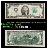 **Star Note** 2003 $2 Green Seal Federal Reserve N