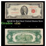 1953B $2 Red Seal United States Note Grades vf++