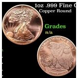 1oz .999 Fine Copper Bullion Round - Walking Liber