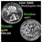 1966 SMS Washington Quarter 25c Grades sp67