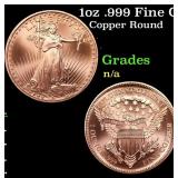 1oz .999 Fine Copper Bullion Round - Saint Gaudens
