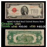 1928G $2 Red Seal United States Note Grades vf+
